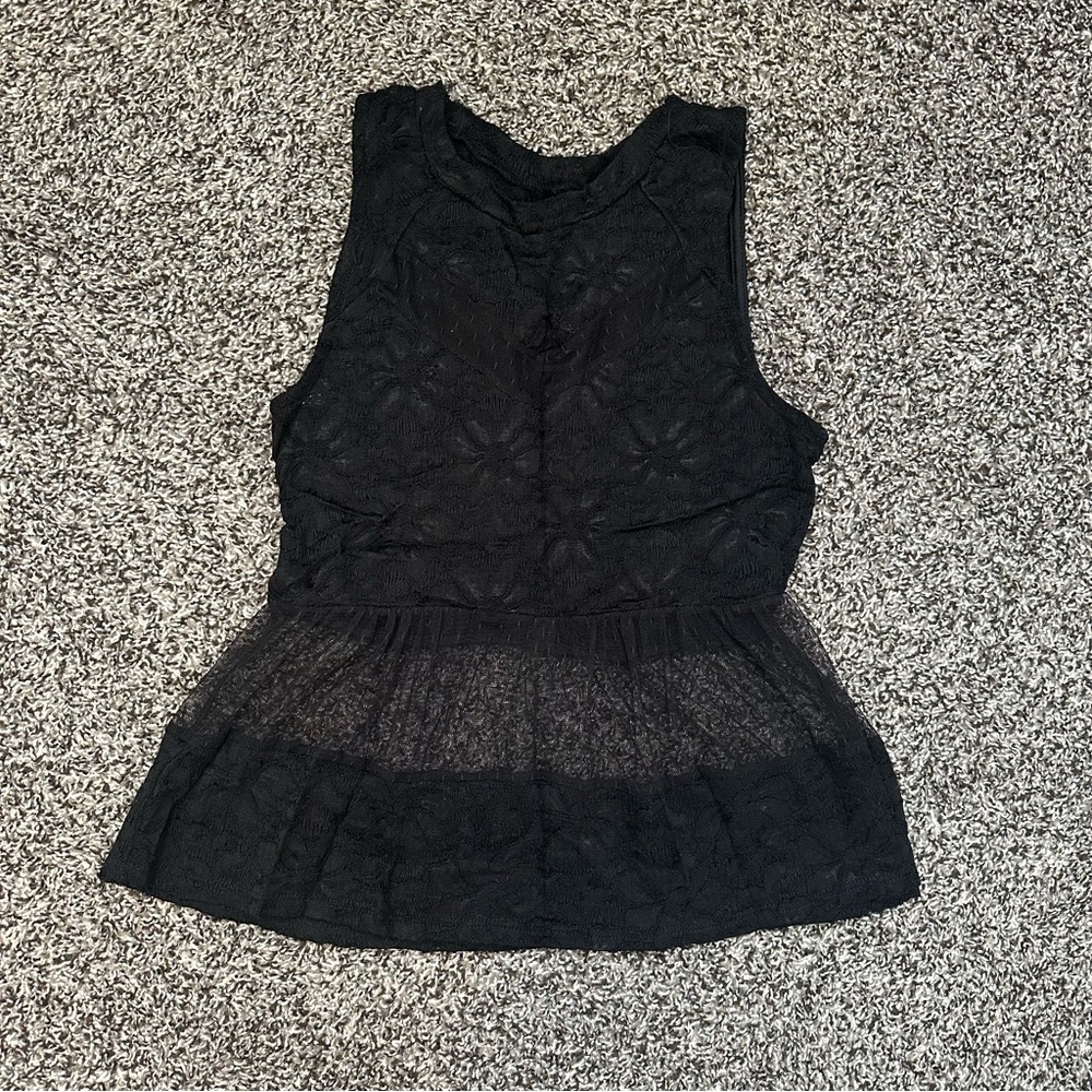 Black lace mesh camisole